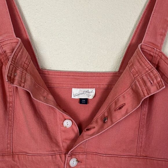 Universal Thread salmon pink button down tank Jean dress size 14 - Picture 4 of 6